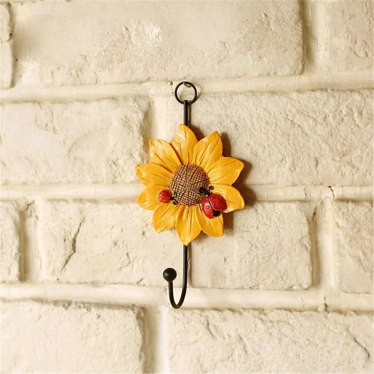 Resin Flower Hooks Coat Wall Hook Wall-mounted Coat Hangers Racks Hooks Bathroom Towel Scarves Keys Hook Clothes-Hook