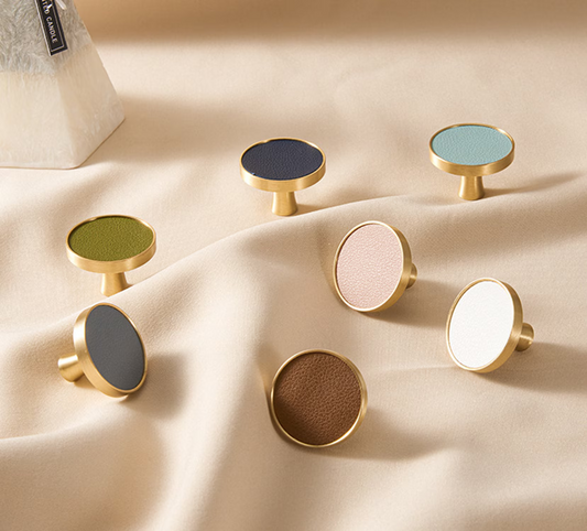 Brass Drawer Pulls Modern T Knobs Bar Leather Drawer Handles Cupboard Kitchen Cabinet Dresser Long Pull Hardware Gold