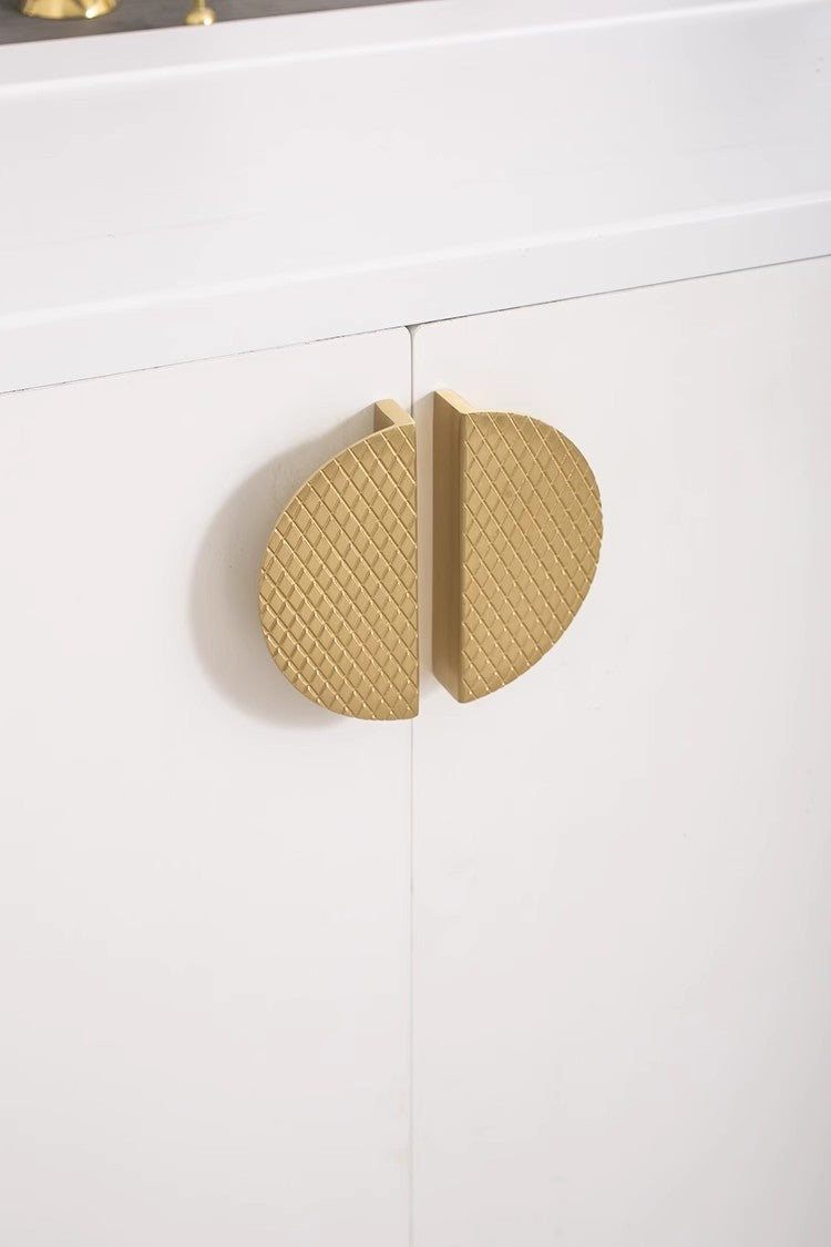 Semicircle Brass Drawer Pulls Door Handles Wardrobe Cupboard Bookcase Kitchen Cabinet Dresser Gold Pulls Modern Home Decor