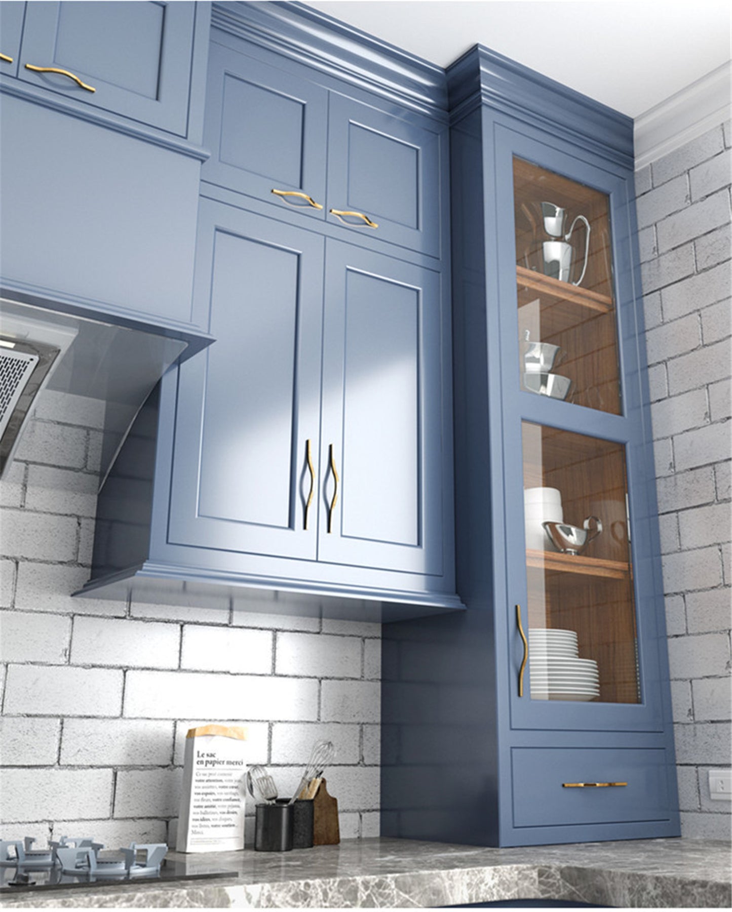 Drawer Pulls Modern Curved Arch Drawer Handles Cupboard Kitchen Cabinet Dresser Door Long Pull Hardware Zinc Alloy