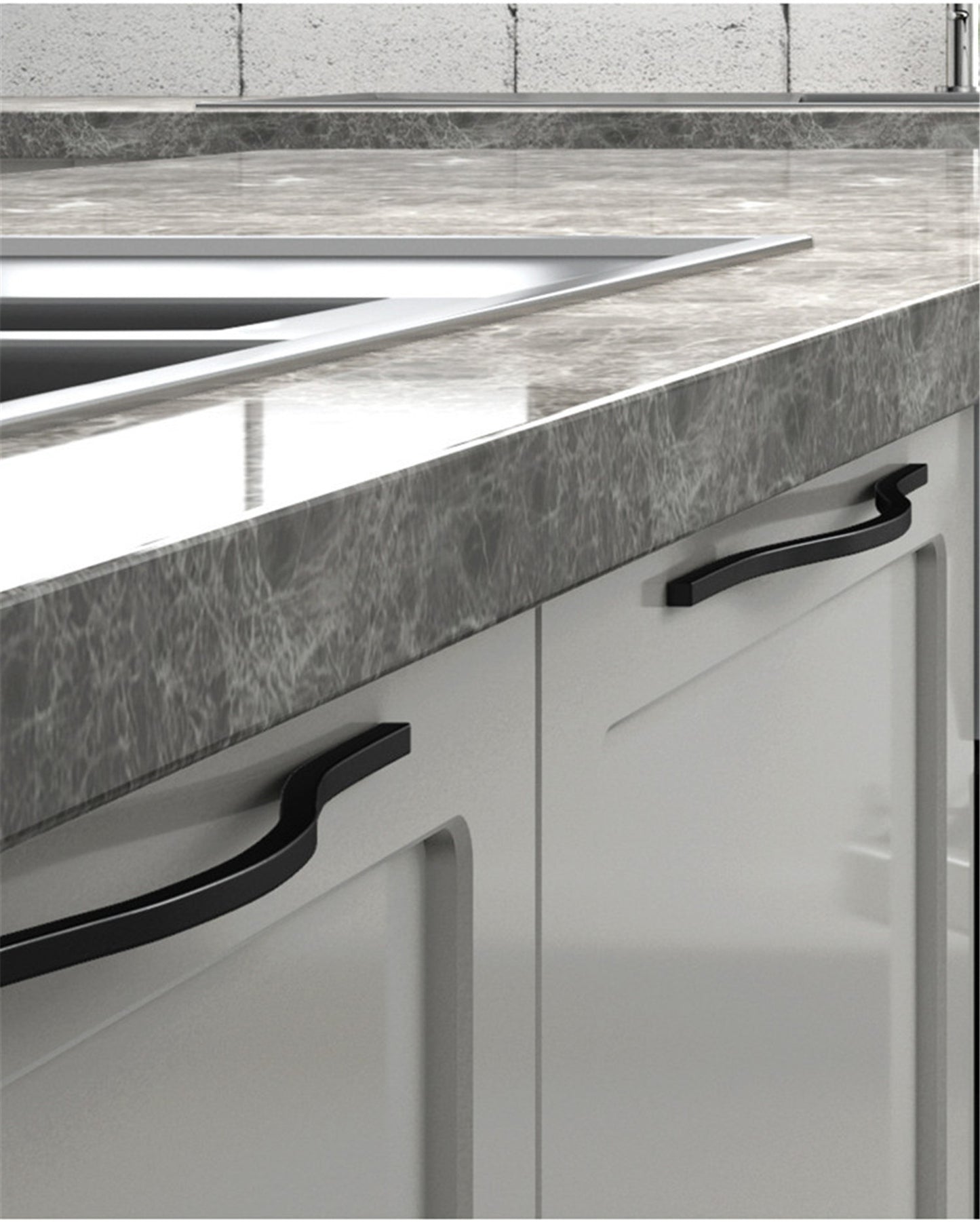 Drawer Pulls Modern Curved Arch Drawer Handles Cupboard Kitchen Cabinet Dresser Door Long Pull Hardware Zinc Alloy