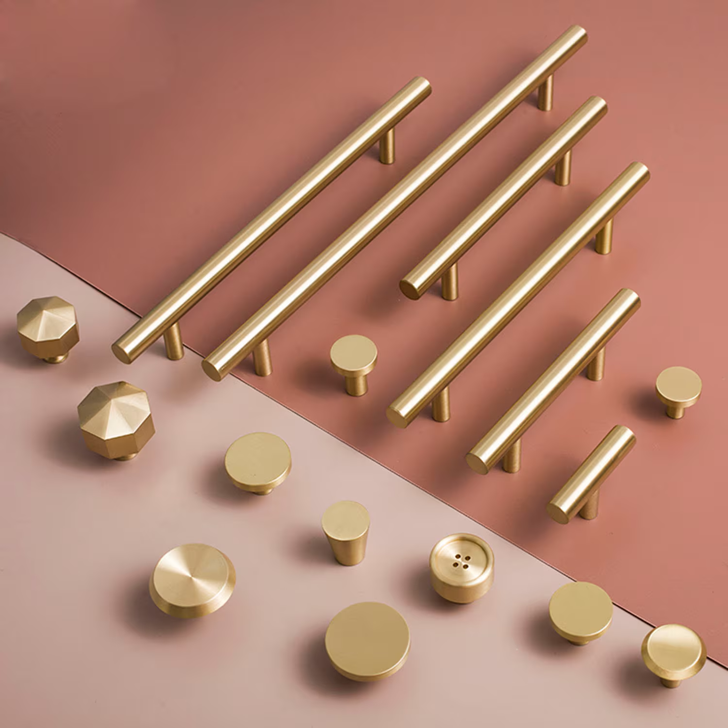 Solid Brass Drawer Pulls Modern Knobs T Bar Drawer Handles Cupboard Cabinet wardrobe Dresser Pull Hardware Handle