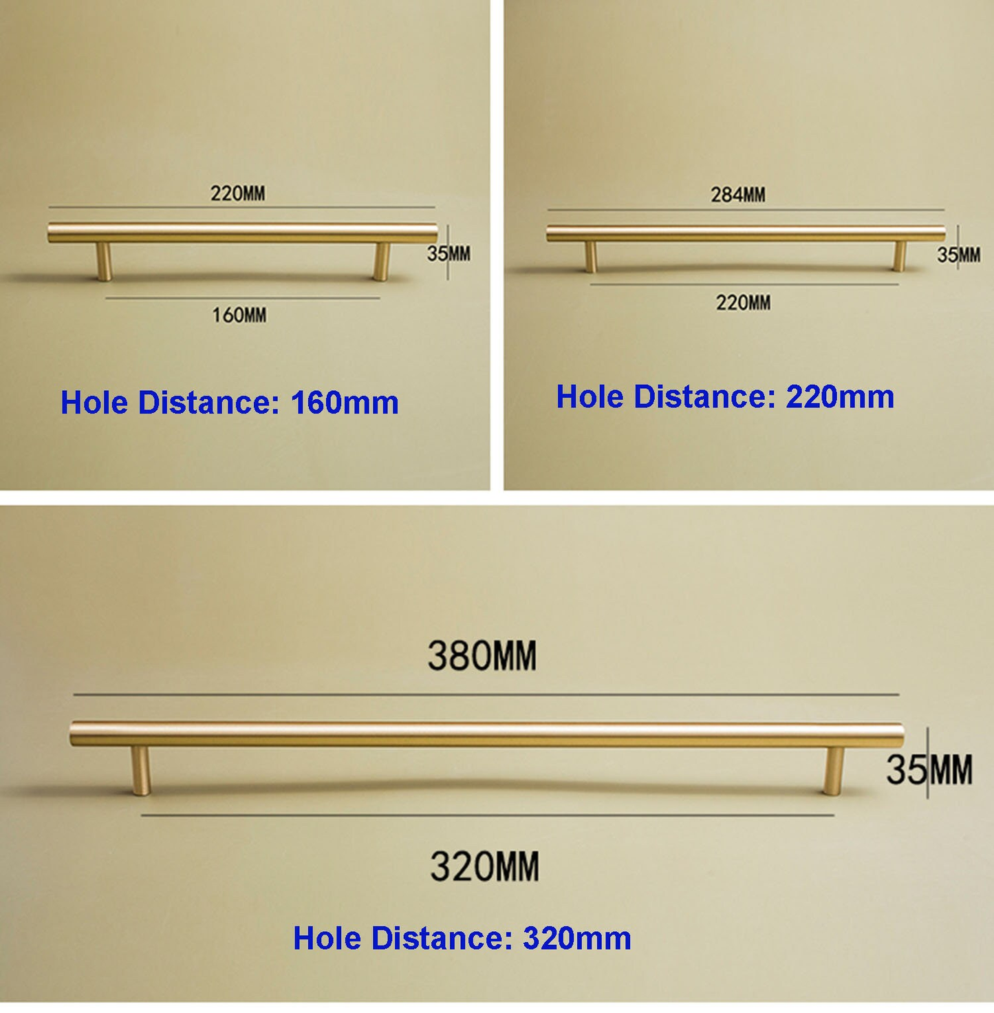 Solid Brass Drawer Pulls Modern Knobs T Bar Drawer Handles Cupboard Cabinet wardrobe Dresser Pull Hardware Handle