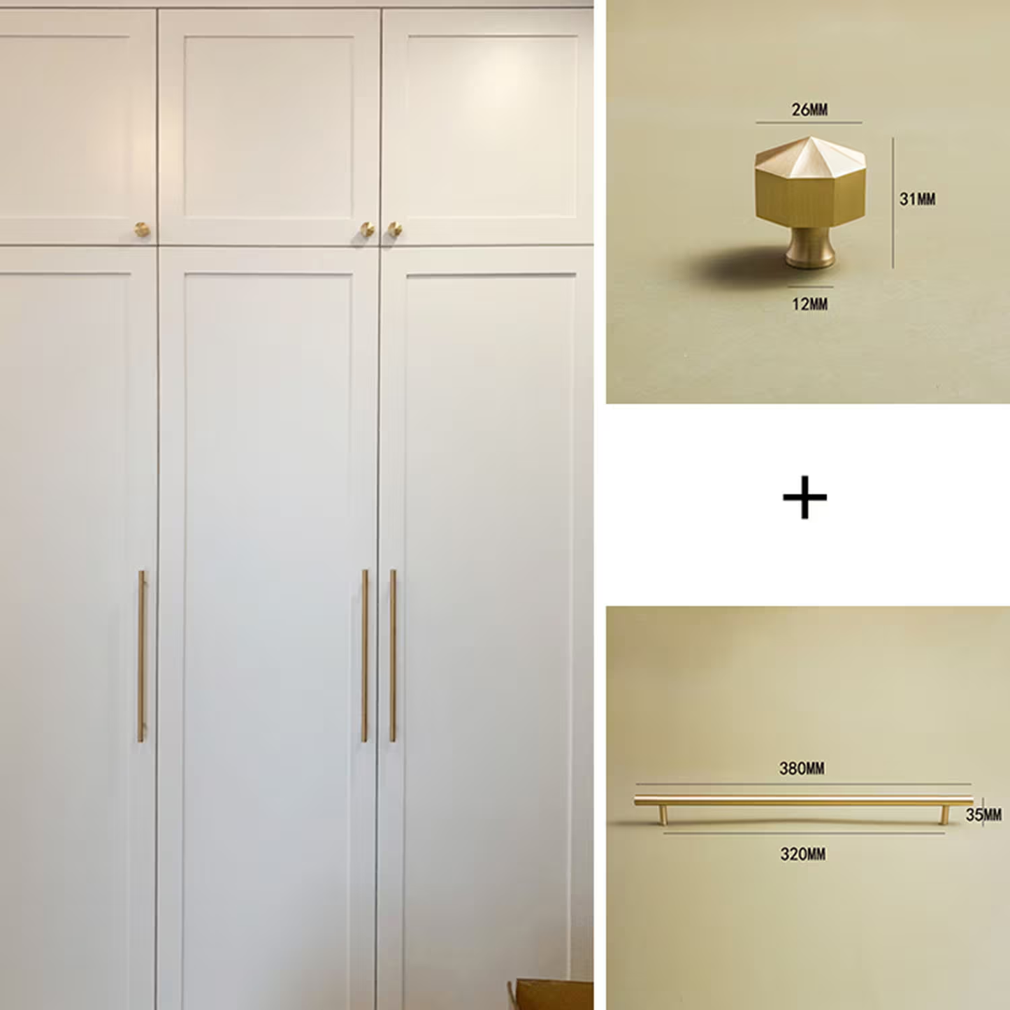 Solid Brass Drawer Pulls Modern Knobs T Bar Drawer Handles Cupboard Cabinet wardrobe Dresser Pull Hardware Handle