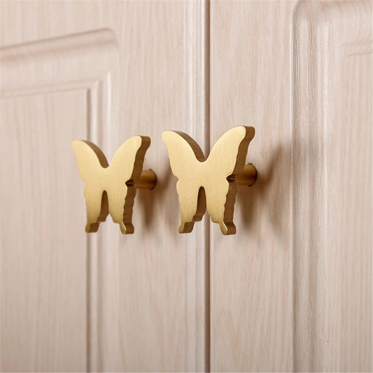 Brass Drawer Pulls Modern Butterfly Wardrobe Handles Cupboard Kitchen Cabinet Dresser Knob Hardware Home Decor