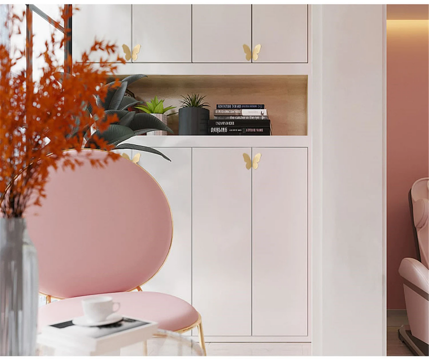 Brass Drawer Pulls Butterfly Drawer Handles Cupboard Kitchen Cabinet Dresser Knob Hardware Gold