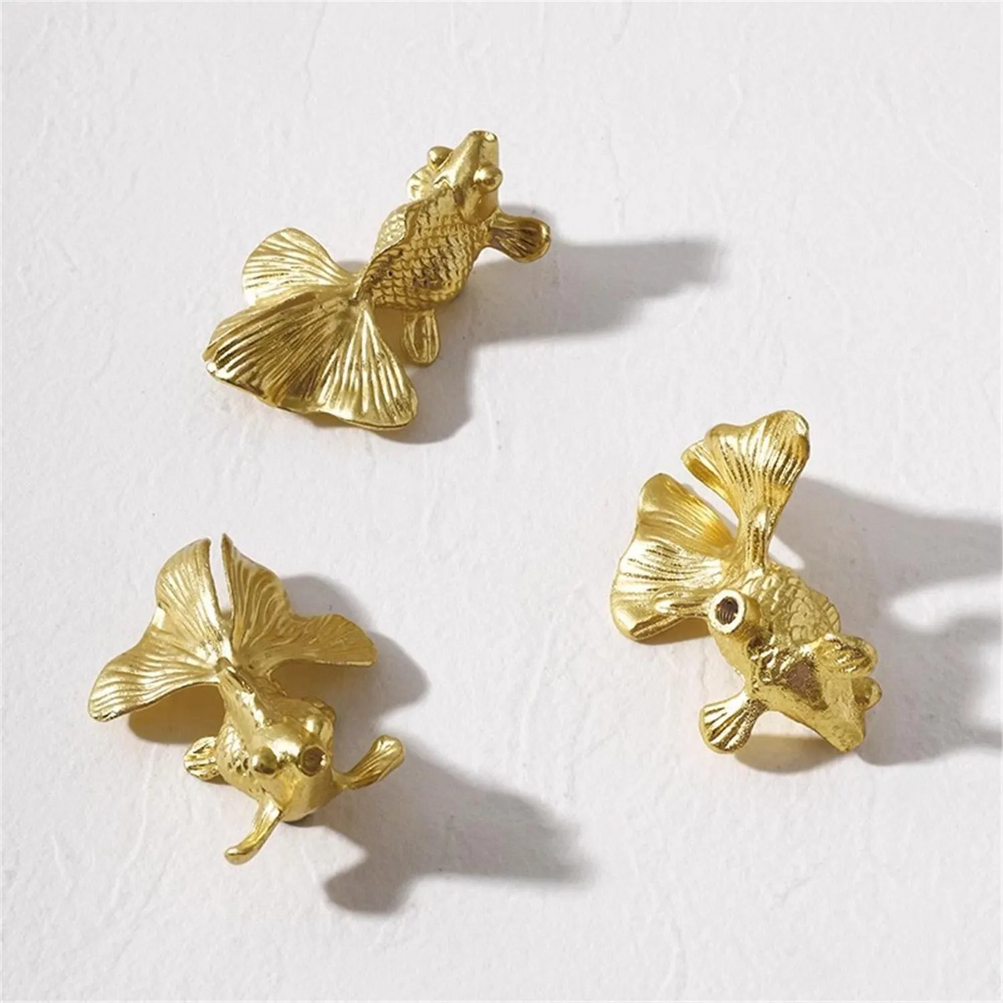 Brass Drawer Pulls Modern Goldfish Wardrobe Handles Cupboard Kitchen Cabinet Dresser Knob Hardware Home Decor