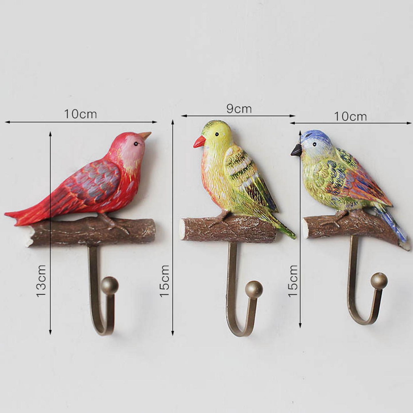 Resin Bird Hooks Wall-mounted Coat Hangers Racks Wall Hooks Bathroom Towel Scarves Keys Hook Clothes-Hook 3pcs/set