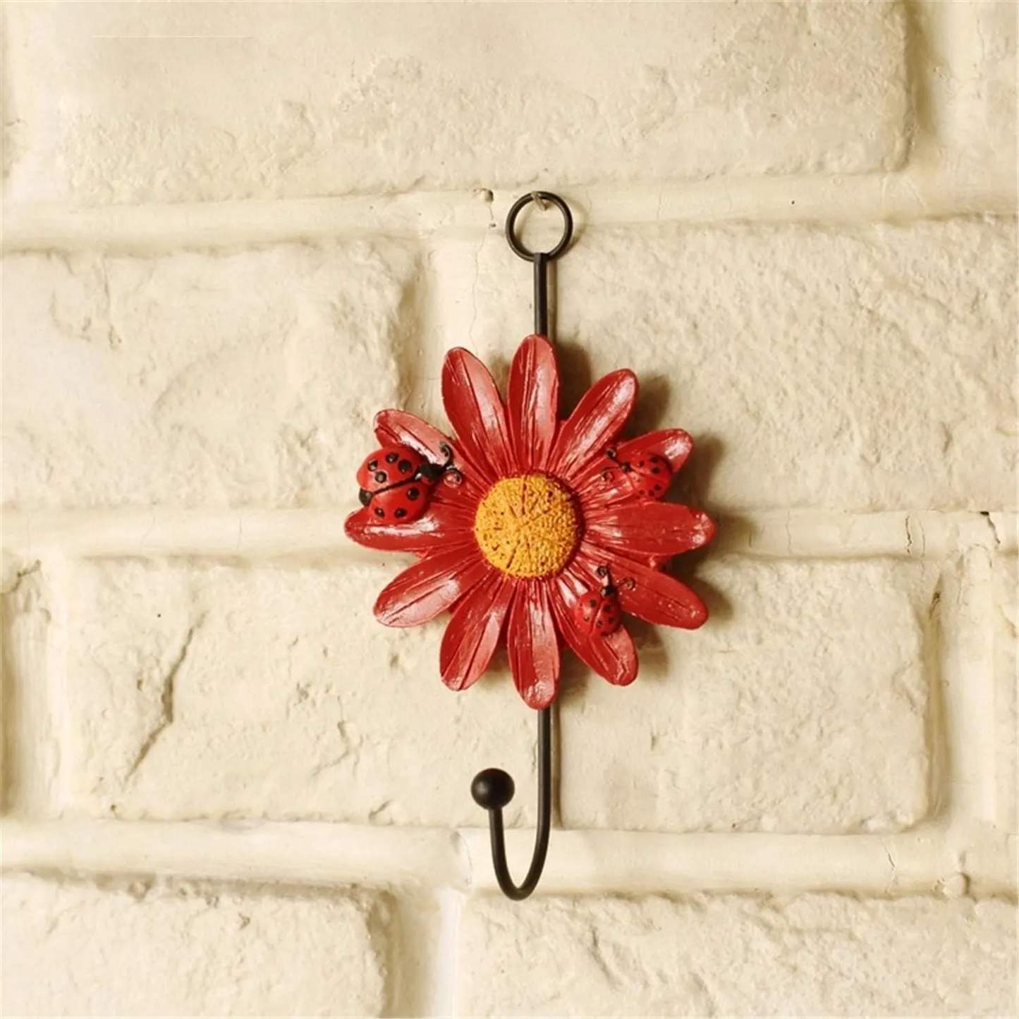 Resin Flower Hooks Coat Wall Hook Wall-mounted Coat Hangers Racks Hooks Bathroom Towel Scarves Keys Hook Clothes-Hook