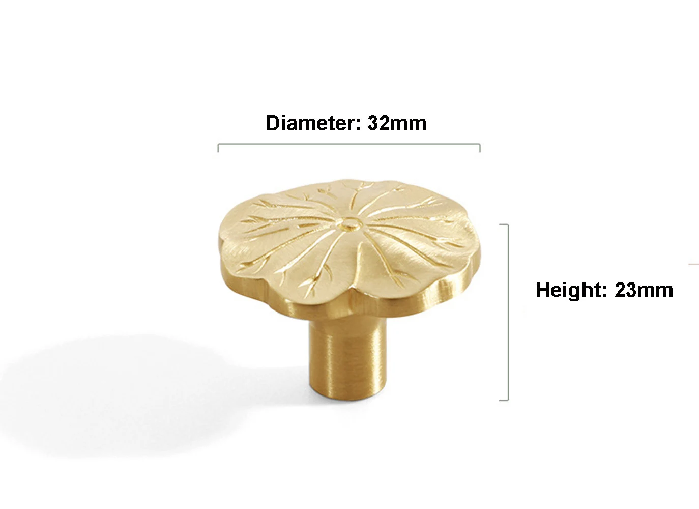 Flower Brass Drawer Knob Pulls Door Handles Cupboard Cabinet Wardrobe Door Dresser Knob Gold Home Decor