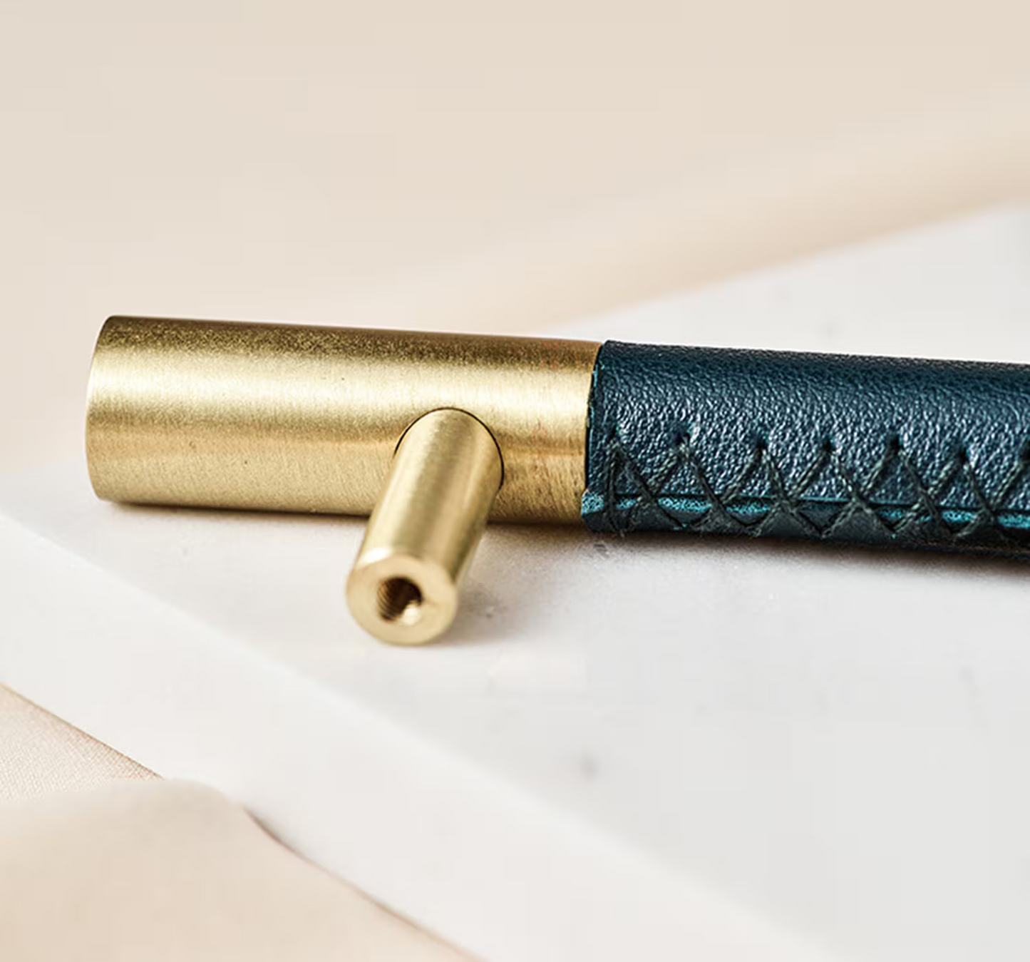 Brass Drawer Pulls Modern T Knobs Bar Leather Drawer Handles Cupboard Kitchen Cabinet Dresser Long Pull Hardware Gold