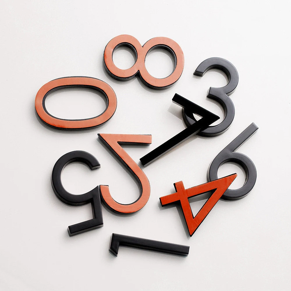 Self-adhesive House Numbers Symbols Alphabet for Address Door Mailbox Decor Modern House Numbers Resin