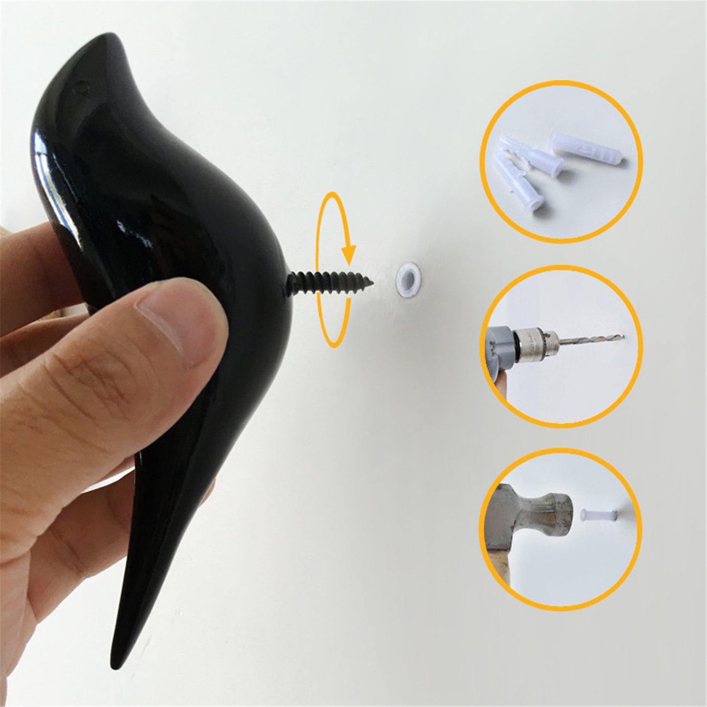Bird Hooks Coat Wall Hook Wall-mounted Coat Hangers Racks Hooks Bathroom Towel Scarves Hook Clothes-Hook Resin