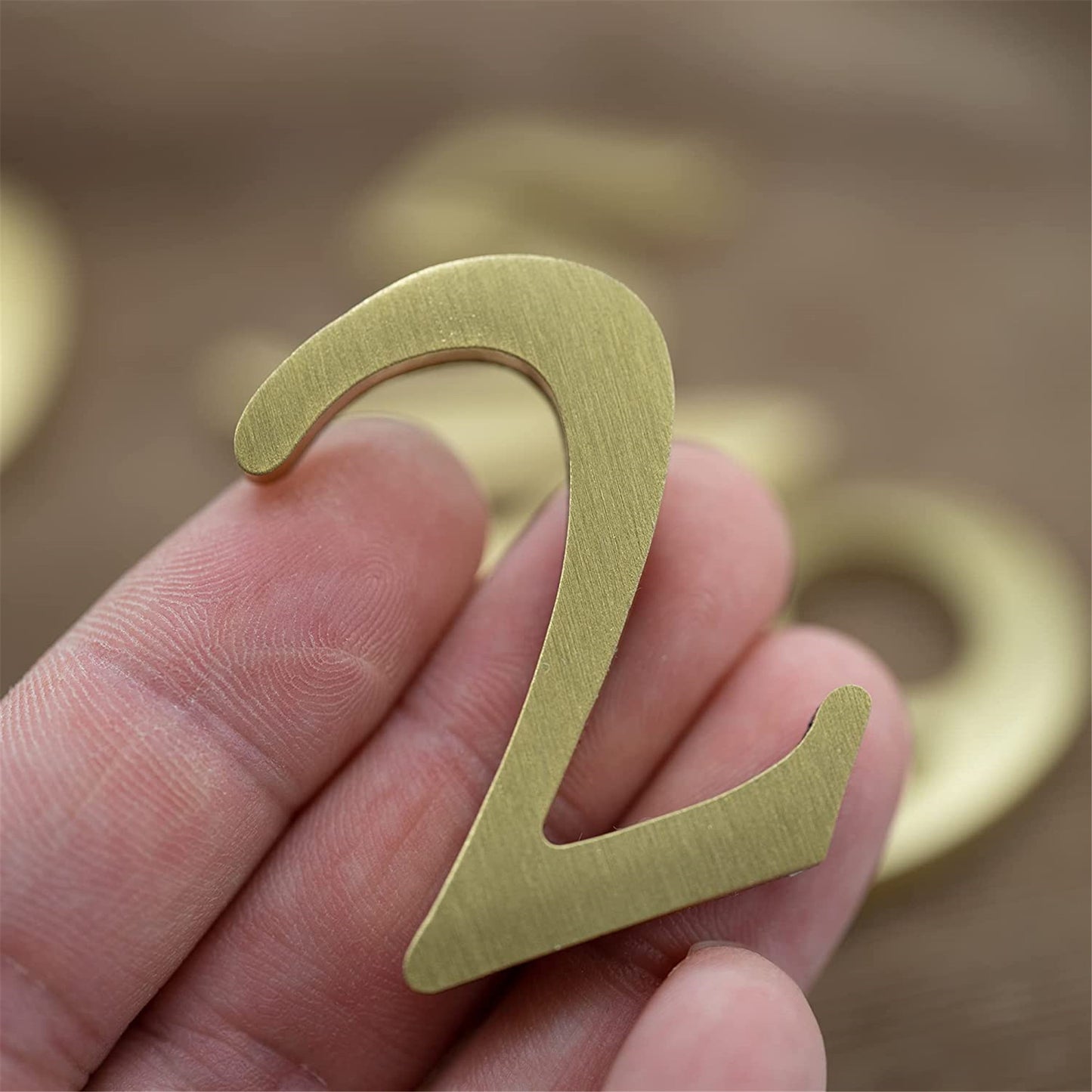 Self-adhesive Brass House Numbers Symbols Alphabet for Address Door Mailbox Decor Modern Golden House Numbers