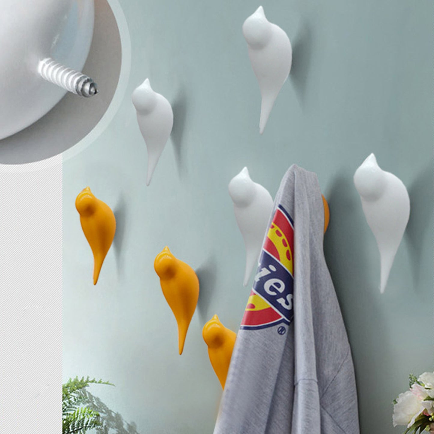 Bird Hooks Coat Wall Hook Wall-mounted Coat Hangers Racks Hooks Bathroom Towel Scarves Keys Hook Clothes-Hook
