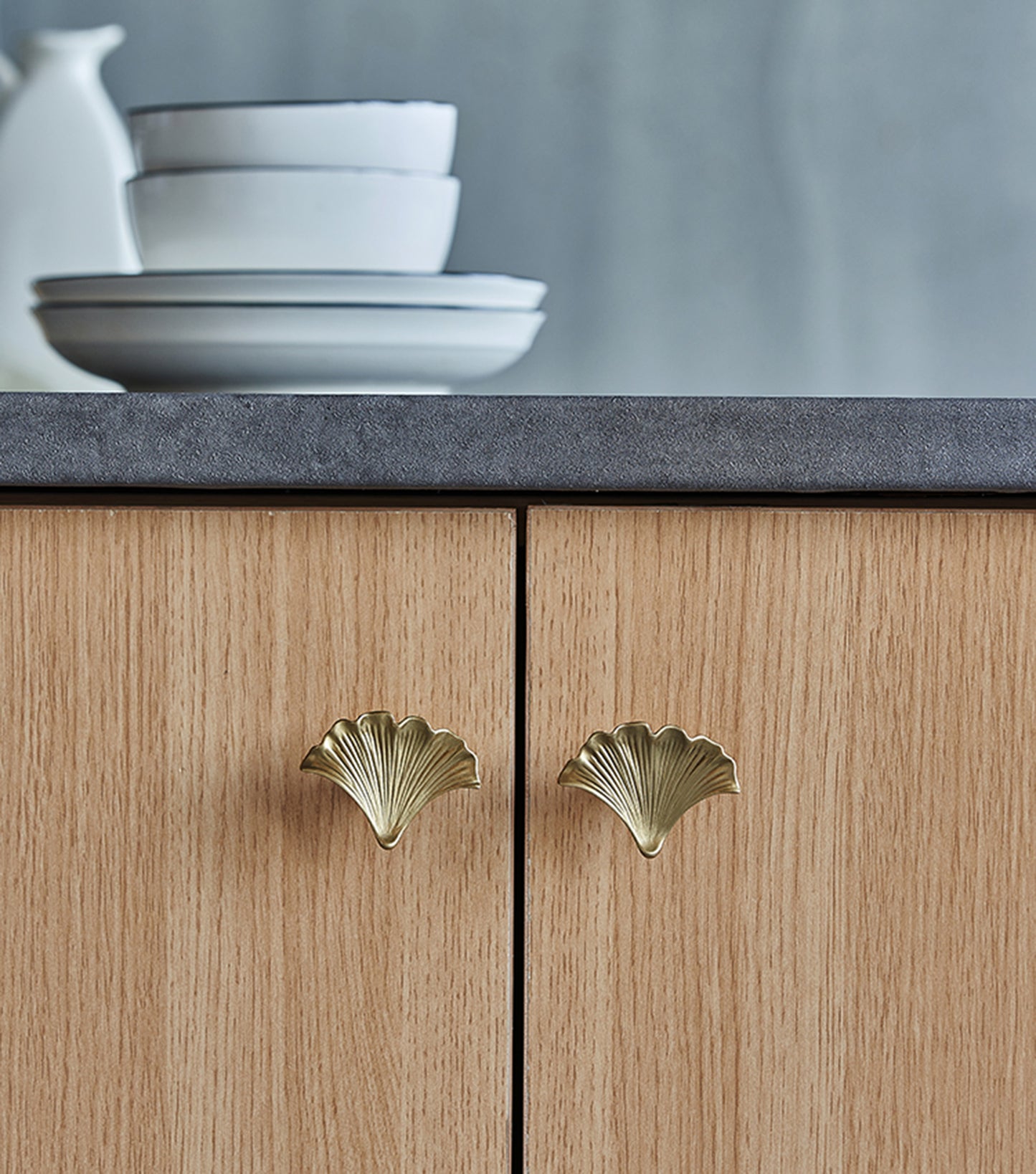 Brass Drawer Pulls Ginkgo Leaves Modern Drawer Handles Cupboard Kitchen Cabinet Dresser Knob Hardware Gold Home Decor