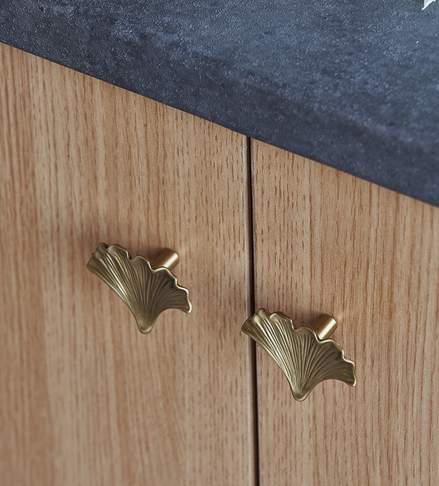 Brass Drawer Pulls Ginkgo Leaves Modern Drawer Handles Cupboard Kitchen Cabinet Dresser Knob Hardware Gold Home Decor