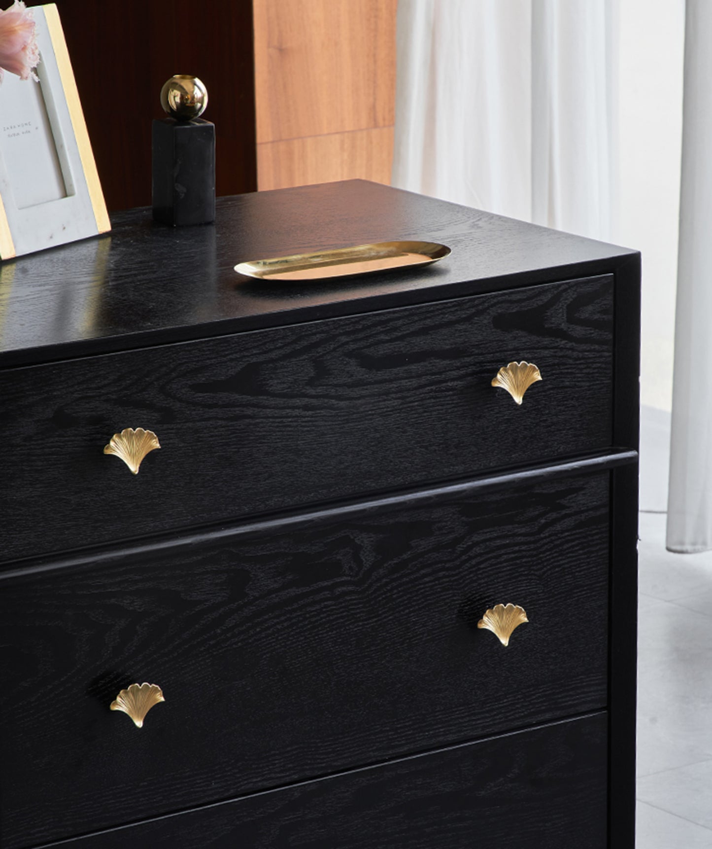 Brass Drawer Pulls Ginkgo Leaves Modern Drawer Handles Cupboard Kitchen Cabinet Dresser Knob Hardware Gold Home Decor