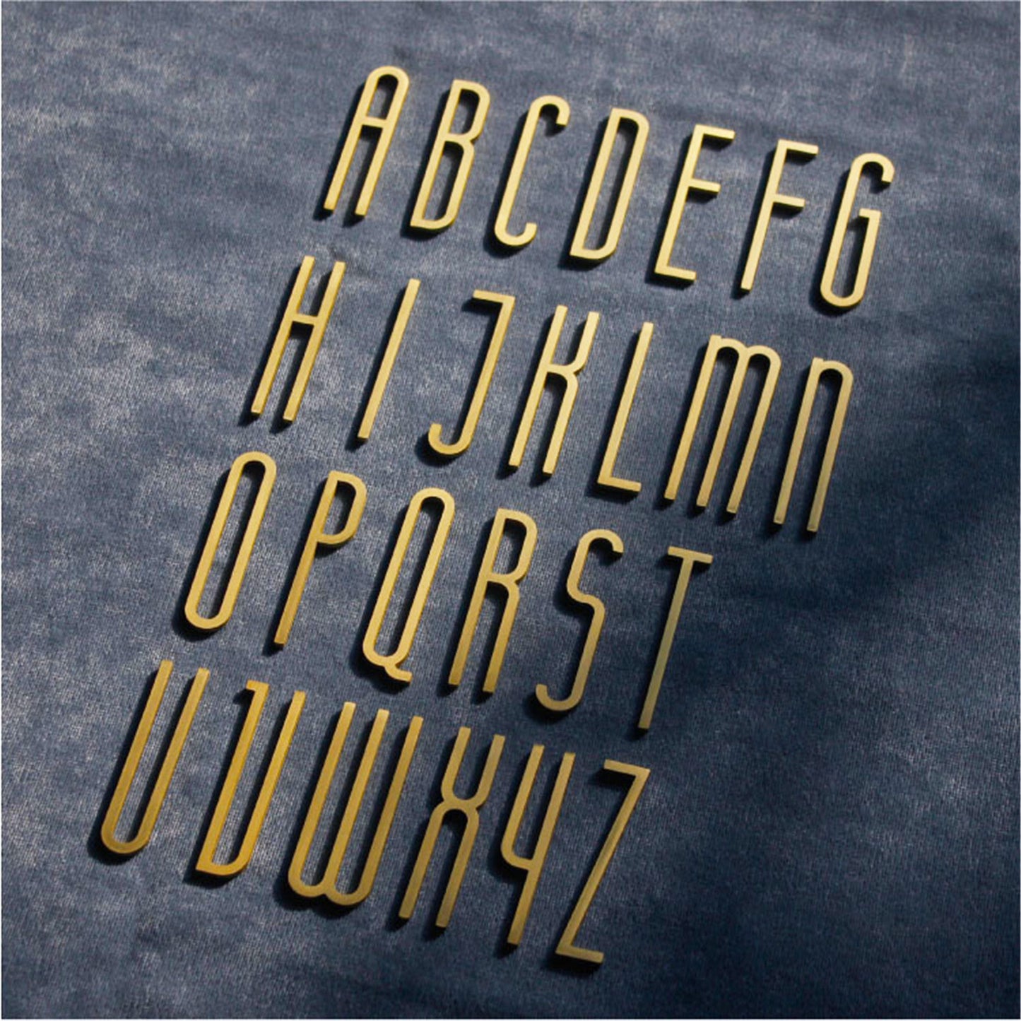 7cm Self-adhesive Brass House Numbers Symbols Alphabet Letter for Address Door Mailbox Decor