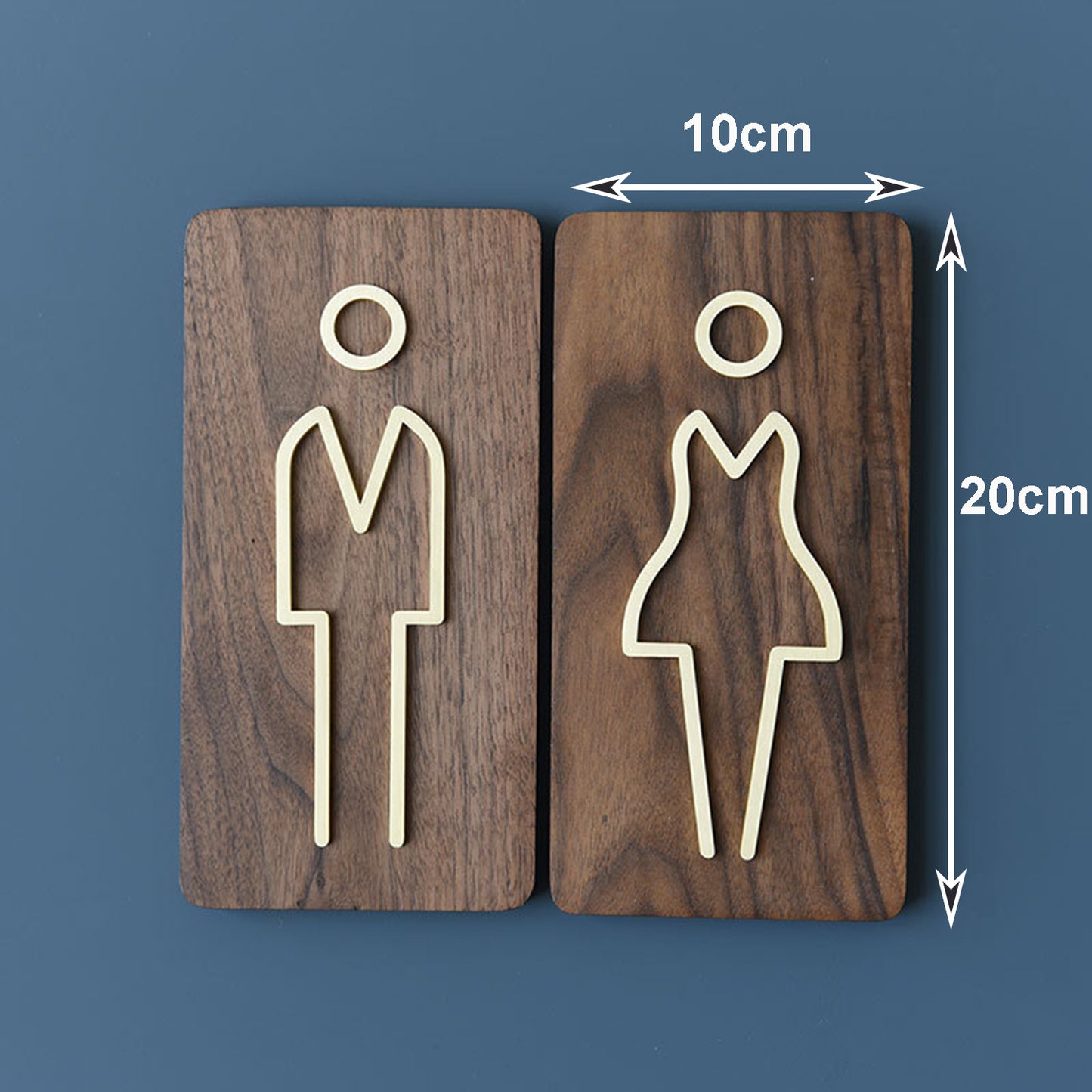 Gold Self-adhesive Brass Toilet Signage Bathroom Sign Male and Female Toilet Sign