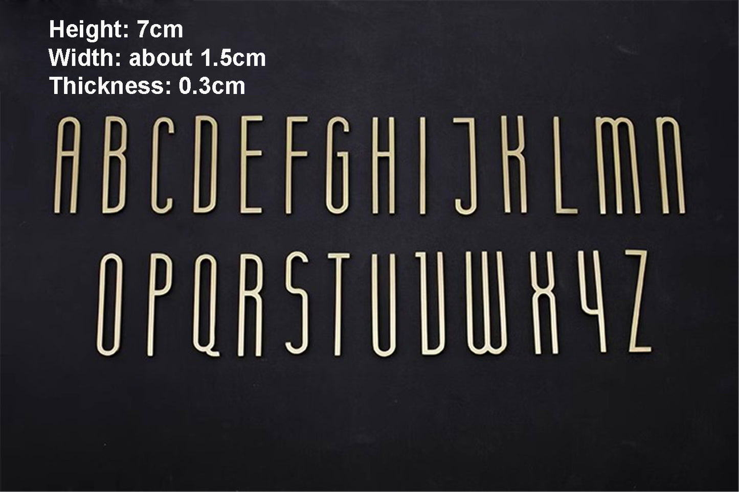 7cm Self-adhesive Brass House Numbers Symbols Alphabet Letter for Address Door Mailbox Decor