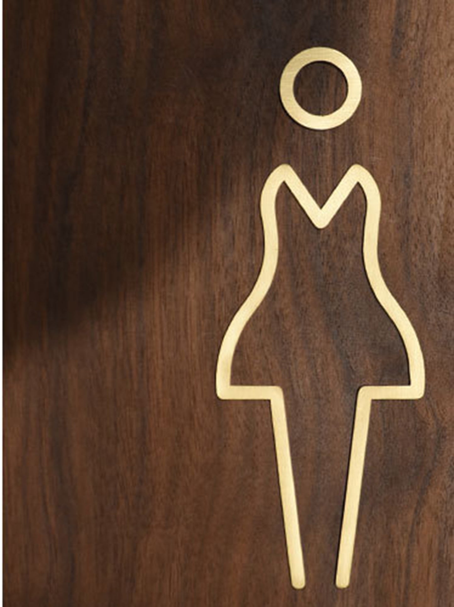 Gold Self-adhesive Brass Toilet Signage Bathroom Sign Male and Female Toilet Sign