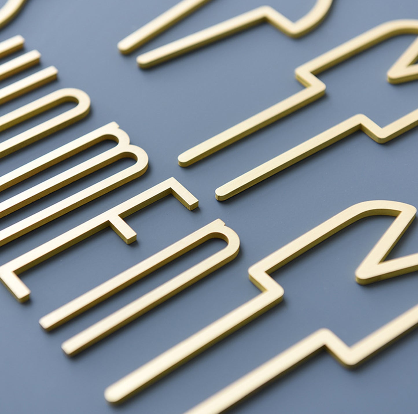 7cm Self-adhesive Brass House Numbers Symbols Alphabet Letter for Address Door Mailbox Decor