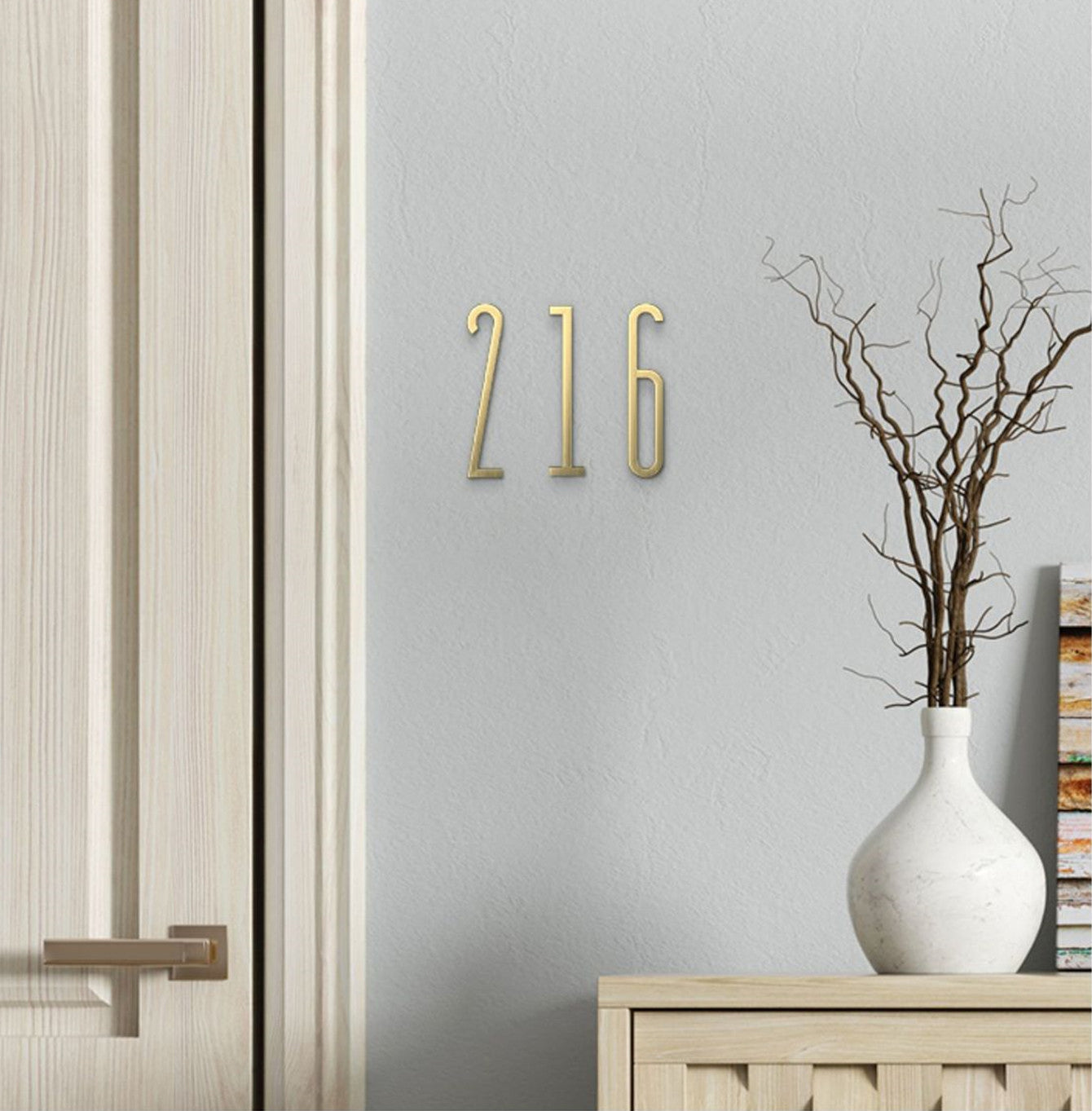 7cm Self-adhesive Brass House Numbers Symbols Alphabet Letter for Address Door Mailbox Decor