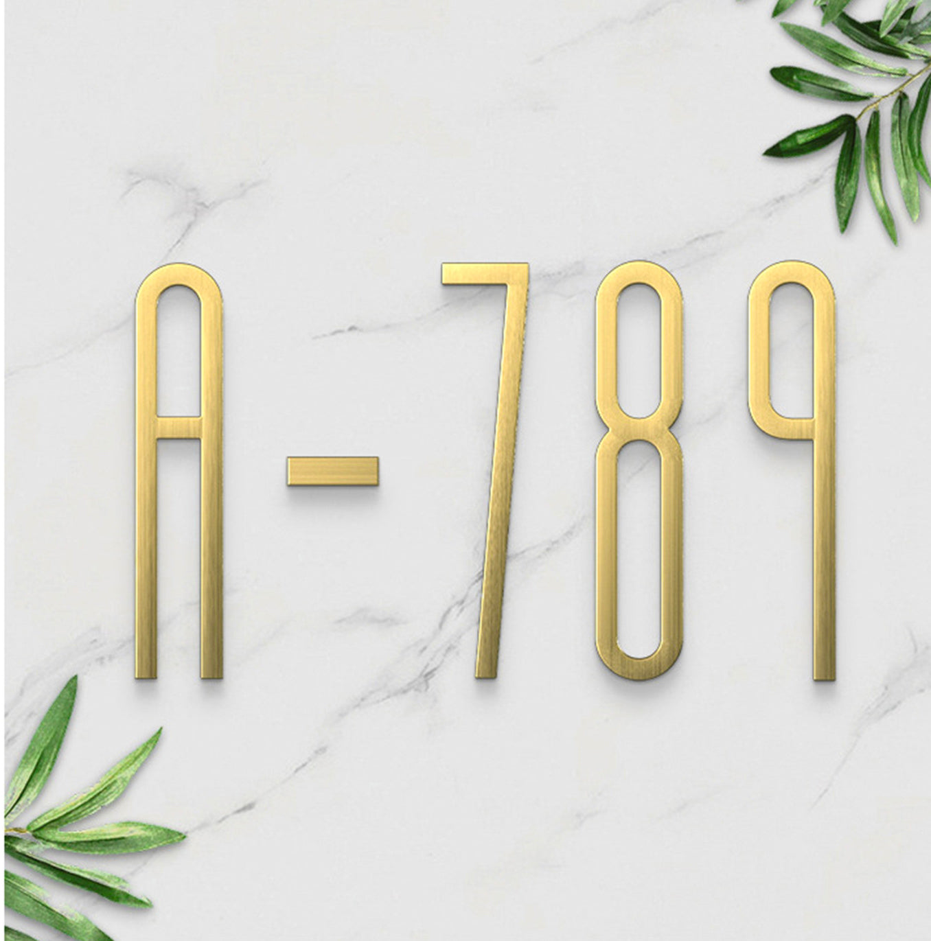 7cm Self-adhesive Brass House Numbers Symbols Alphabet Letter for Address Door Mailbox Decor