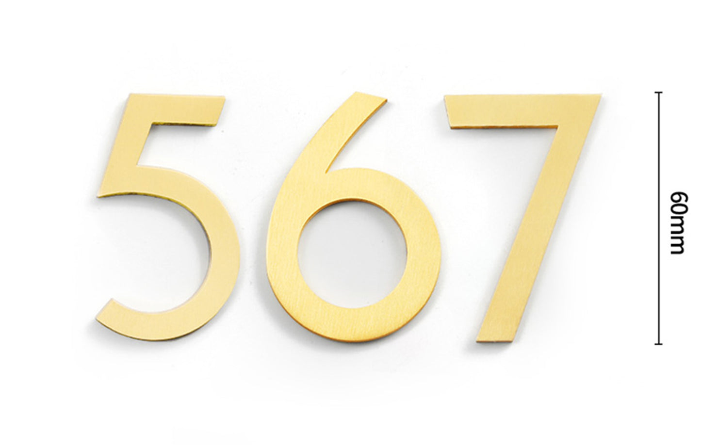 Self-adhesive Brass House Door Numbers for Address Door Mailbox Modern Golden Black House Numbers