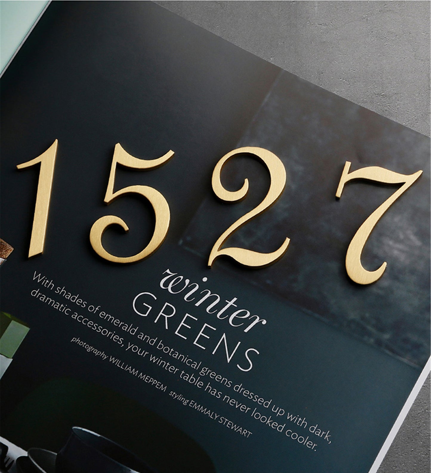 Self-adhesive Brass House Door Numbers for Address Door Mailbox Decor Modern Golden House Numbers