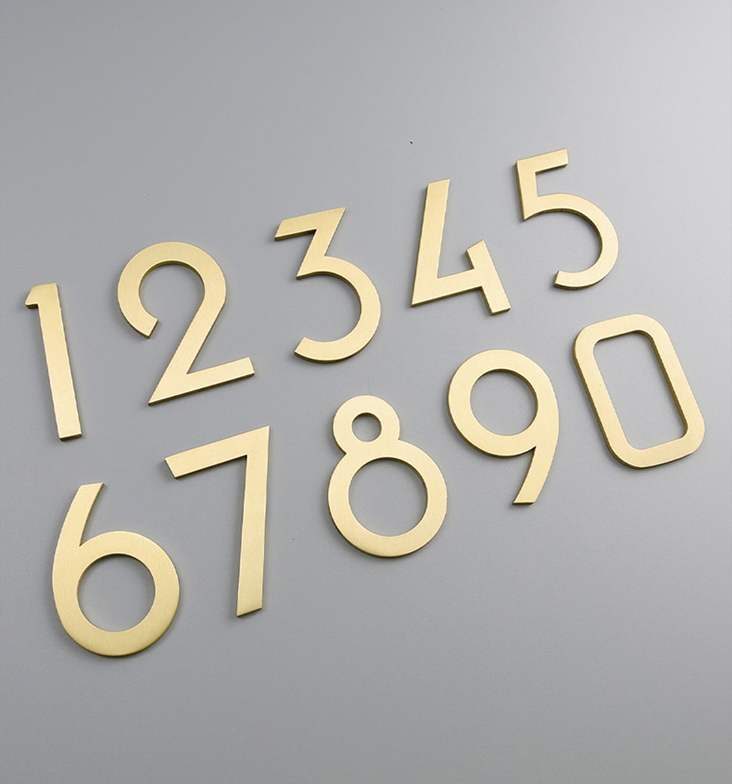 Self-adhesive Brass House Door Numbers for Address Door Mailbox Modern Golden Black House Numbers