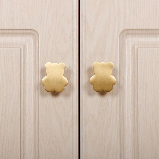 Brass Drawer Pulls Little Bear Modern Wardrobe Handles Cupboard Kitchen Cabinet Dresser Knob Hardware Home Decor