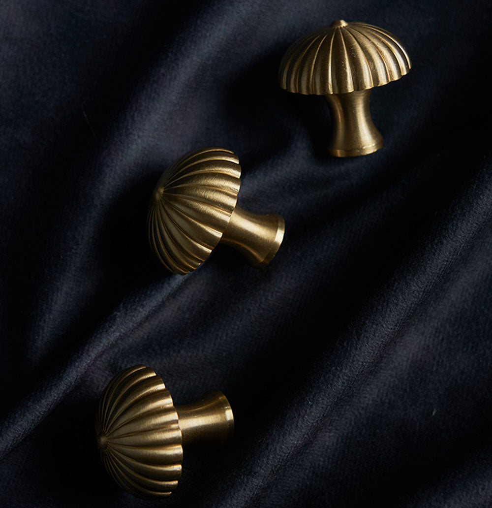 Brass Drawer Knob Pulls Mushroom Modern Door Handles Cupboard Kitchen Cabinet Wardrobe Closet Door Knob Hardware Gold