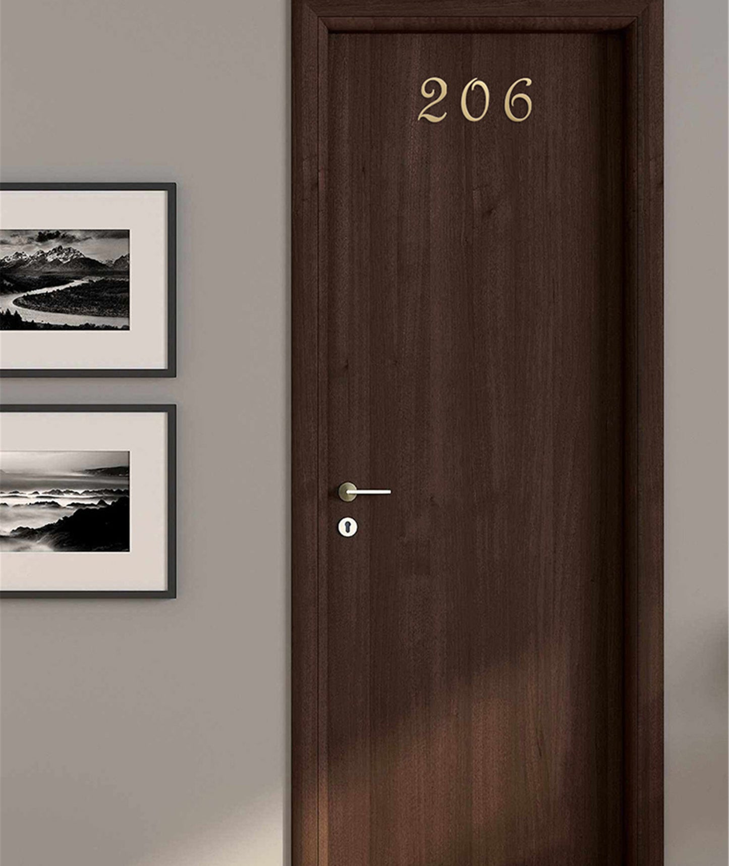 Self-adhesive Brass House Door Numbers for Address Door Mailbox Decor Modern Golden House Numbers