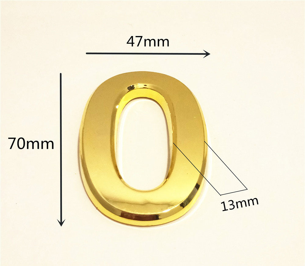 Self-adhesive Resin House Numbers Gold Symbols Alphabet for Address Door Mailbox Decor Modern House Numbers Resin 70*48*8mm