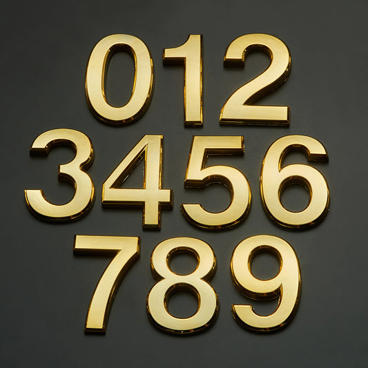 Self-adhesive Resin House Numbers Gold Symbols Alphabet for Address Door Mailbox Decor Modern House Numbers Resin 70*48*8mm
