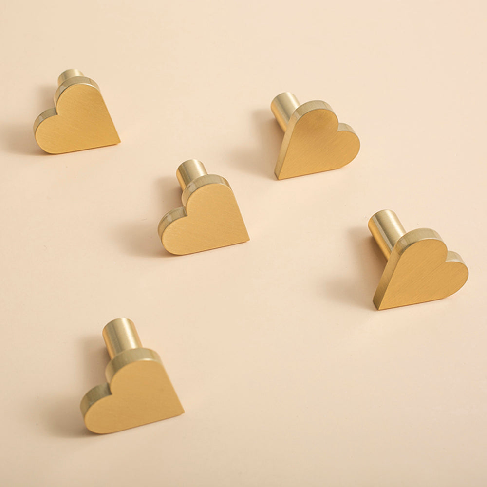 Heart-shaped Brass Hooks Coat Keys Wall Hook Wall-mounted Coat Hangers Racks Hooks Bathroom Scarves Hook Hardware