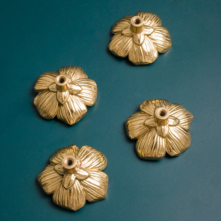 Flower  Solid Brass Drawer Knob Pulls Modern Door Handles Cupboard Cabinet Wardrobe Door Dresser Knob Gold Home Decor