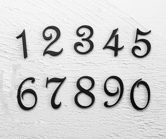 Self-adhesive Brass House Door Numbers for Address Door Mailbox Decor Modern Golden House Numbers