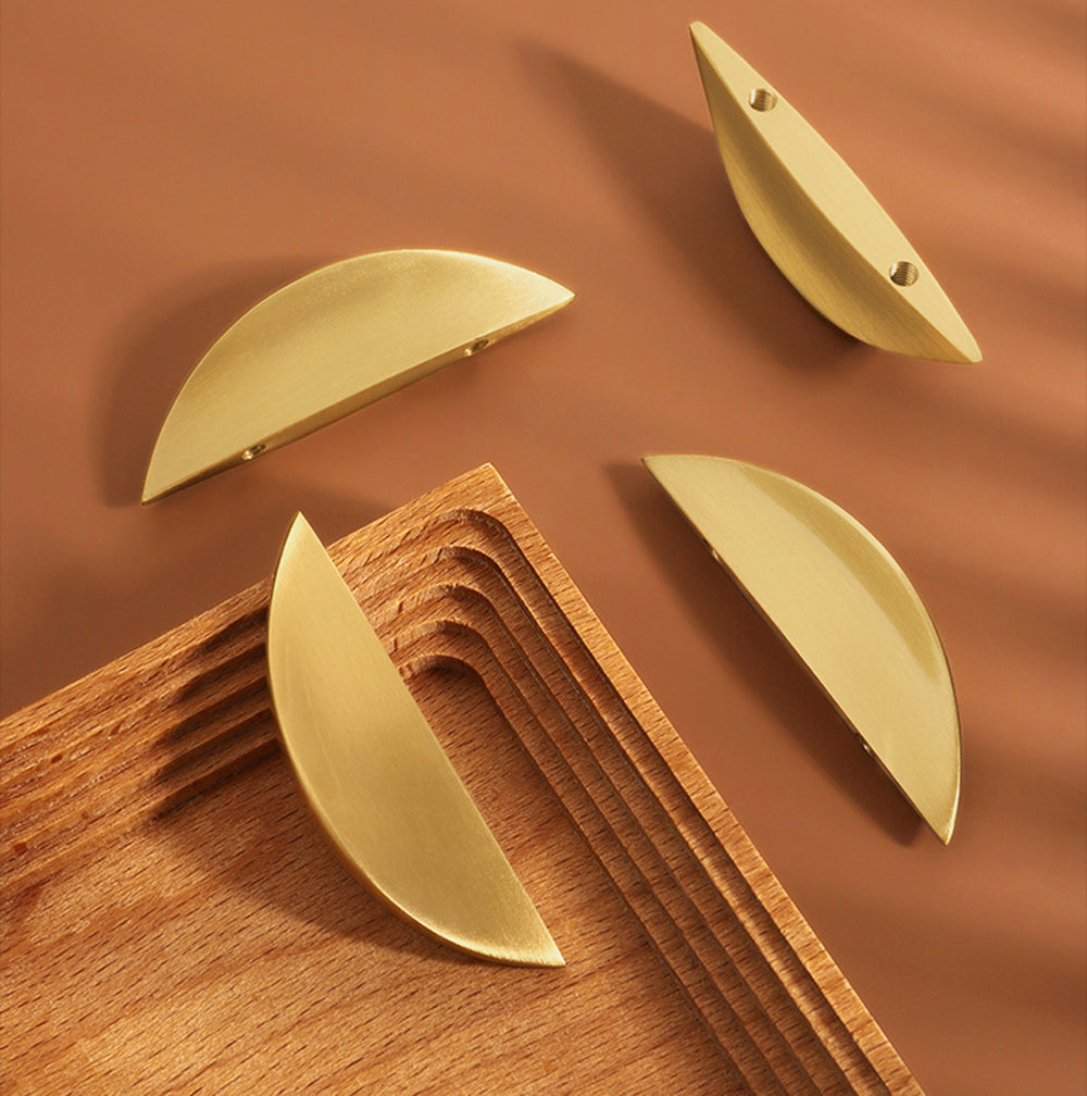 Solid Brass Door Handles Drawer Pulls Wardrobe Cupboard Bookcase Kitchen Cabinet Dresser Gold Pulls Modern Home Decor