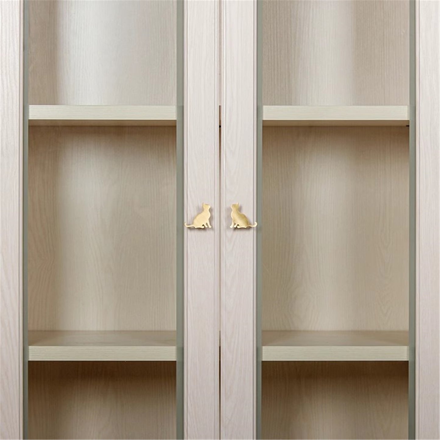 Brass Drawer Pulls Cat Modern Wardrobe Handles Cupboard Kitchen Cabinet Dresser Knob Hardware Home Decor
