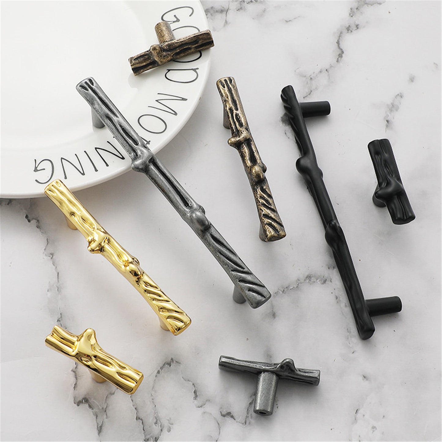 Drawer Pulls Modern T Knobs Bar Door Handles Cupboard Kitchen Cabinet Dresser Long Pull Hardware Gold Silver Black Bronze