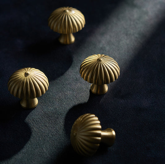 Brass Drawer Knob Pulls Mushroom Modern Door Handles Cupboard Kitchen Cabinet Wardrobe Closet Door Knob Hardware Gold