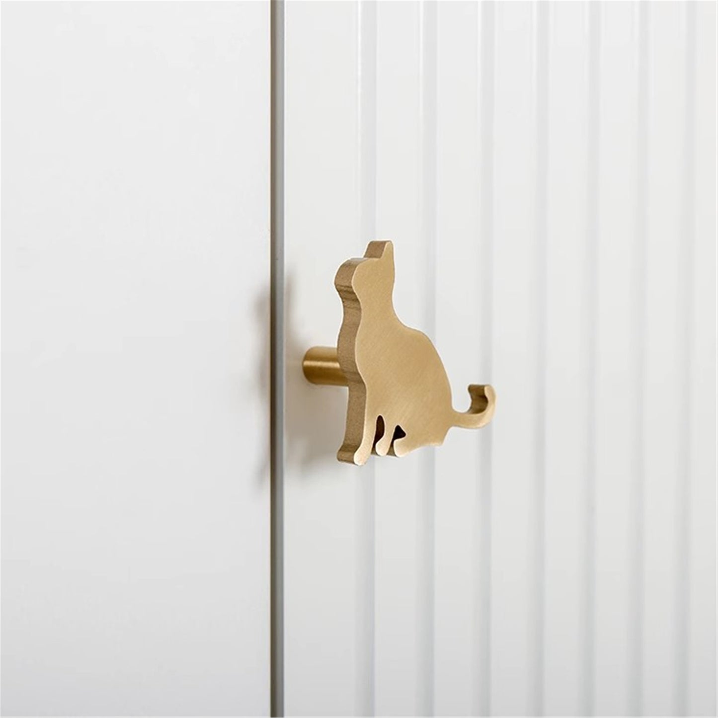 Brass Drawer Pulls Cat Modern Wardrobe Handles Cupboard Kitchen Cabinet Dresser Knob Hardware Home Decor