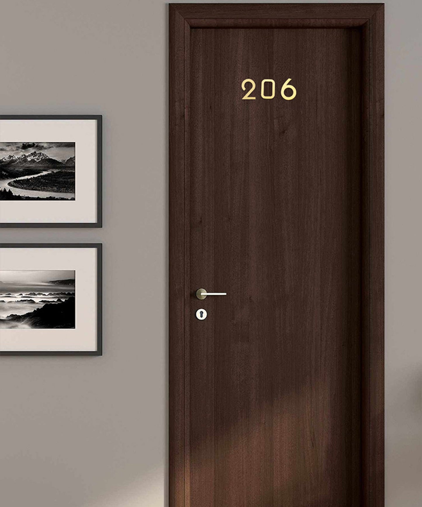 Self-adhesive Brass House Door Numbers for Address Door Mailbox Modern Golden Black House Numbers