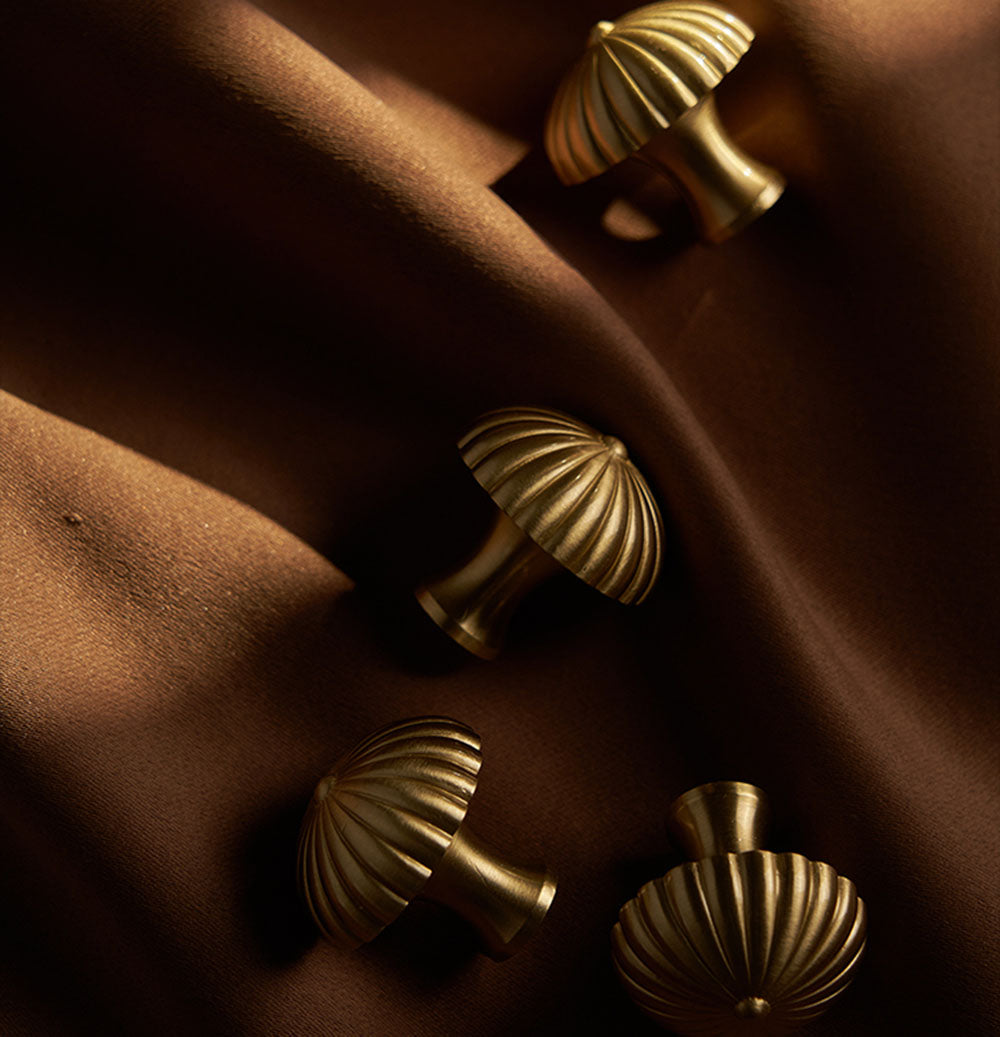 Brass Drawer Knob Pulls Mushroom Modern Door Handles Cupboard Kitchen Cabinet Wardrobe Closet Door Knob Hardware Gold