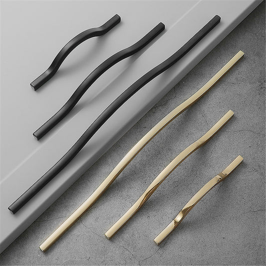 Drawer Pulls Modern Curved Arch Drawer Handles Cupboard Kitchen Cabinet Dresser Door Long Pull Hardware Zinc Alloy