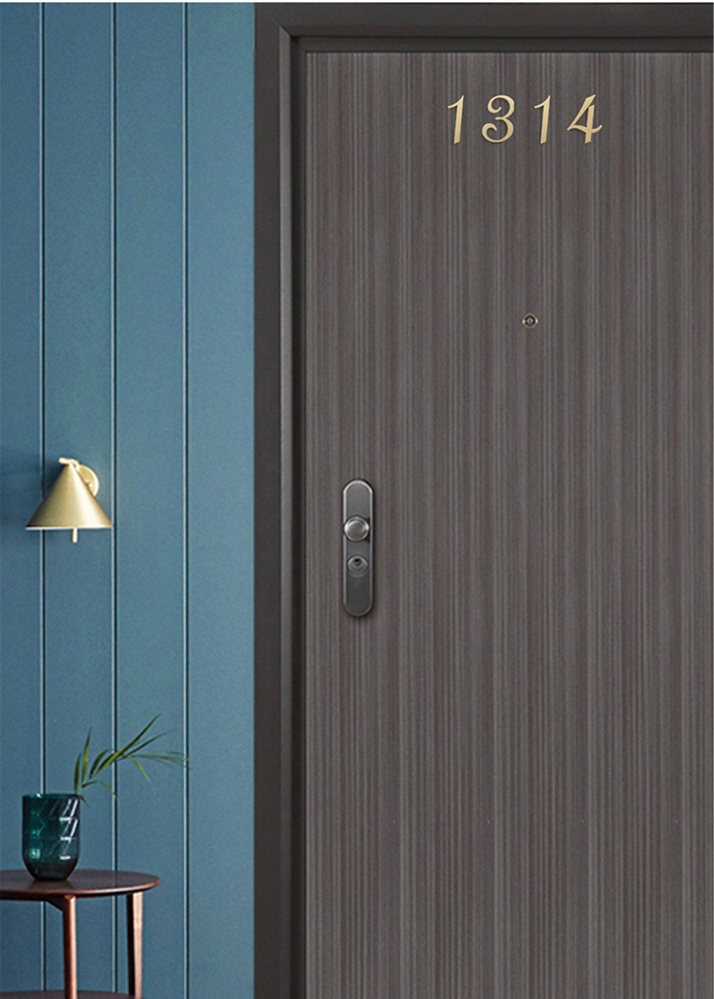 Self-adhesive Brass House Door Numbers for Address Door Mailbox Decor Modern Golden House Numbers