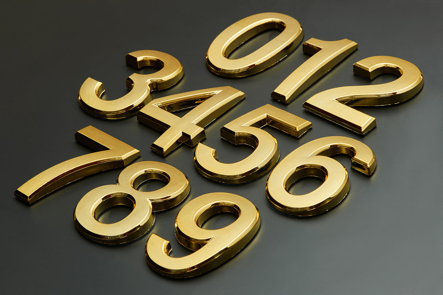Self-adhesive Resin House Numbers Gold Symbols Alphabet for Address Door Mailbox Decor Modern House Numbers Resin 70*48*8mm